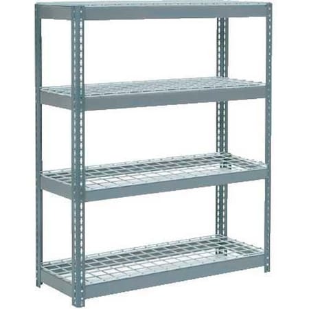 Global Industrial 4 Shelf, Extra HD Boltless Shelving, Starter, 48inW x 18inD x 72inH, Wire Deck B2296911
